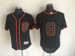 Men's San Francisco Giants #8 Hunter Pence Black SF 2016 Flexbase Majestic Baseball Jersey