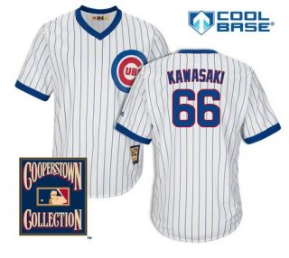 Men's Chicago Cubs #66 Munenori Kawasaki White Pullover 1968-69 Cooperstown Collection Cool Base Jersey