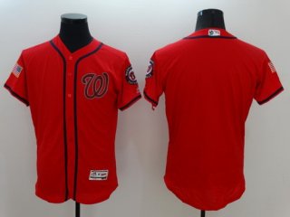 Men's Washington Nationals Blank Red Fashion Stars & Stripes 2016 Flexbase Majestic Jersey