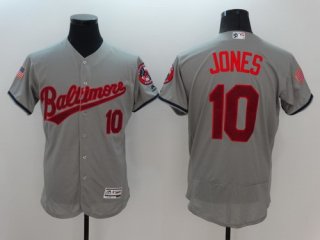 Men's Baltimore Orioles #10 Adam Jones Gray Fashion Stars & Stripes 2016 Flexbase MLB Independence Day Jersey