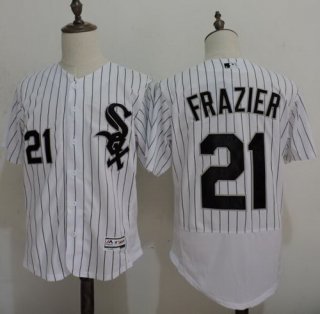 Men's Chicago White Sox #21 Todd Frazier White Home 2016 Flexbase Majestic Baseball Jersey