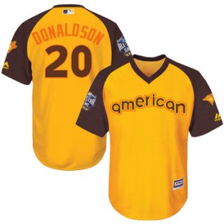 Josh Donaldson Gold 2016 MLB All-Star Jersey - Men's American League Toronto Blue Jays #20 Cool Base Game Collection