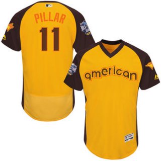 Kevin Pillar Gold 2016 All-Star Jersey - Men's American League Toronto Blue Jays #11 Flex Base Majestic MLB Collection Jersey