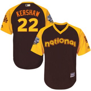 Clayton Kershaw Brown 2016 MLB All-Star Jersey - Men's National League Los Angeles Dodgers #22 Cool Base Game Collection