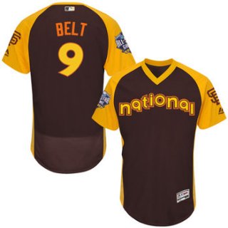 Matt Williams Brown 2016 All-Star Jersey - Men's National League San Francisco Giants #9 Flex Base Majestic MLB Collection Jersey