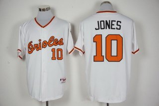 Men's Baltimore Orioles #10 Adam Jones Majestic White 1976 Turn Back the Clock Jersey