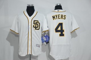 Men's San Diego Padres #4 Wil Myers White Home 2016 Flexbase Majestic Baseball Jersey