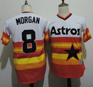 Men's Houston Astros #8 Joe Morgan Rainbow Stitched MLB Majestic Cool Base Cooperstown Collection Player Jersey