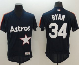 Astros #34 Nolan Ryan Navy Blue Flexbase Authentic Collection Cooperstown Stitched MLB Jersey