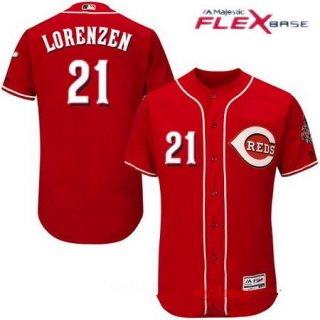 Men's Cincinnati Reds #21 Michael Lorenzen Red Stitched MLB Majestic Flex Base Jersey