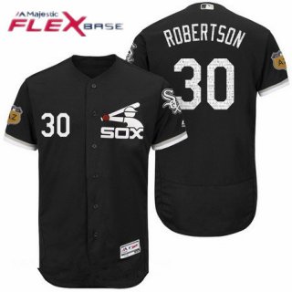 Men's Chicago White Sox #30 David Robertson Black 2017 Spring Training Stitched MLB Majestic Flex Base Jersey