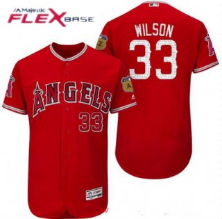 Men's Los Angeles Angels of Anaheim #33 C.J. Wilson Red 2017 Spring Training Stitched MLB Majestic Flex Base Jersey