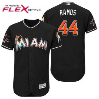 Men's Miami Marlins #44 A.J. Ramos Black 2017 All-Star Patch Stitched MLB Majestic Flex Base Jersey