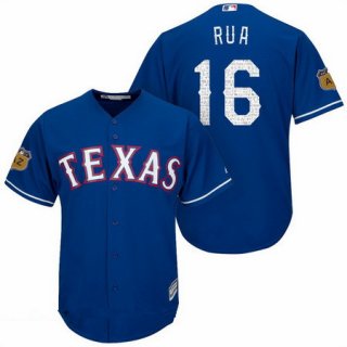 Men's Texas Rangers #16 Ryan Rua Royal Blue 2017 Spring Training Stitched MLB Majestic Cool Base Jersey