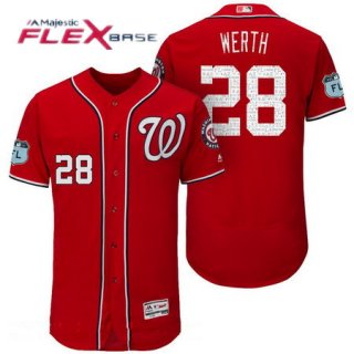 Men's Washington Nationals #28 Jayson Werth Red 2017 Spring Training Stitched MLB Majestic Flex Base Jersey