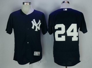 Men's New York Yankees #24 Gary Sanchez Navy Blue Stitched MLB Majestic Flex Base Jersey