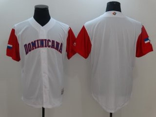 Men's Dominican Republic Baseball Majestic White 2017 World Baseball Classic Blank Team Jersey