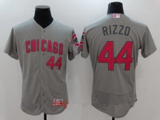 Men's Chicago Cubs #44 Anthony Rizzo Gray with Pink Mother's Day Stitched MLB Majestic Flex Base Jersey