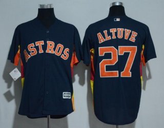 Men's Houston Astros #27 Jose Altuve Navy Blue Stitched MLB Majestic Cool Base Jersey