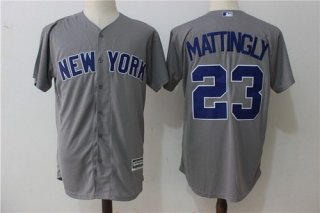 Men's New York Yankees #23 Don Mattingly Gray Road Stitched MLB Majestic Cool Base Jersey