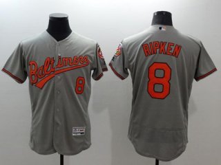 Men's Baltimore Orioles #8 Cal Ripken Grey Flexbase Authentic Collection Stitched MLB Jersey