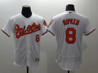 Men's Baltimore Orioles #8 Cal Ripken White Flexbase Authentic Collection Stitched MLB Jersey