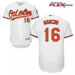 Men's Baltimore Orioles #16 Trey Mancini White Home Stitched MLB Majestic Flex Base Jersey