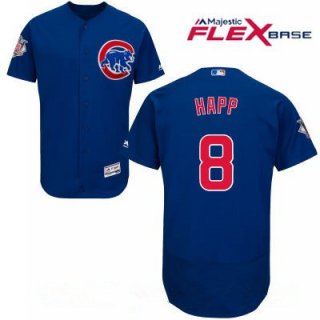 Men's Chicago Cubs #8 Ian Happ Royal Blue Stitched MLB Majestic Flex Base Jersey