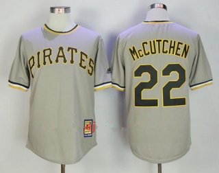 Men's Pittsburgh Pirates #22 Andrew McCutchen Gray Pullover Stitched MLB Majestic Cooperstown Collection Jersey