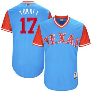 Men's Texas Rangers Shin-Soo Choo Tokki 1 Majestic Light Blue 2017 Players Weekend Authentic Jersey