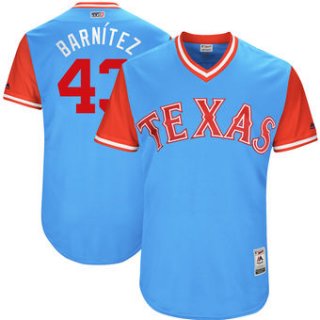 Men's Texas Rangers Tony Barnette Barnítez Majestic Light Blue 2017 Players Weekend Authentic Jersey