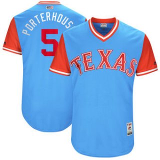 Men's Texas Rangers Mike Napoli Porterhouse Majestic Light Blue 2017 Players Weekend Authentic Jersey