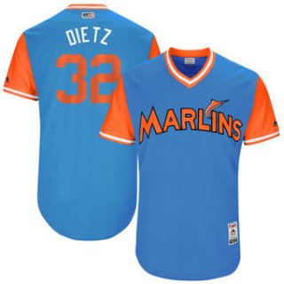 Men's Miami Marlins Derek Dietrich Dietz Majestic Blue 2017 Players Weekend Authentic Jersey