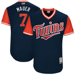 Men's Minnesota Twins Joe Mauer Mauer Majestic Navy 2017 Players Weekend Authentic Jersey