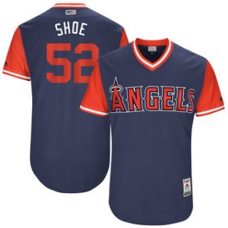 Men's Los Angeles Angels Matt Shoemaker Shoe Majestic Navy 2017 Players Weekend Authentic Jersey