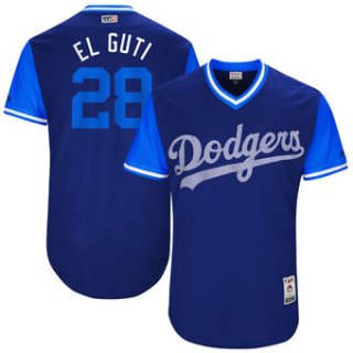 Men's Los Angeles Dodgers Franklin Gutierrez El Guti Majestic Royal 2017 Players Weekend Authentic Jersey