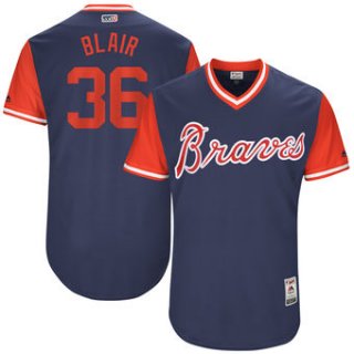 Men's Atlanta Braves Aaron Blair Blair Majestic Navy 2017 Players Weekend Authentic Jersey