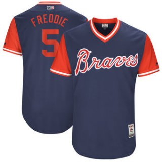 Men's Atlanta Braves Freddie Freeman Freddie Majestic Navy 2017 Players Weekend Authentic Jersey