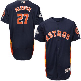 Men's Houston Astros #27 Jose Altuve Navy Blue Flexbase Authentic Collection 2017 World Series Bound Stitched MLB Jersey