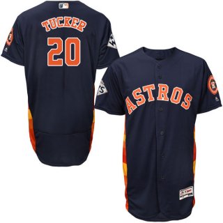 Men's Houston Astros #20 Preston Tucker Navy Blue Flexbase Authentic Collection 2017 World Series Bound Stitched MLB Jersey