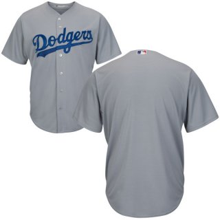 Men's Los Angeles Dodgers Majestic Grey 2017 World Series Patch Flex Base Team Jersey