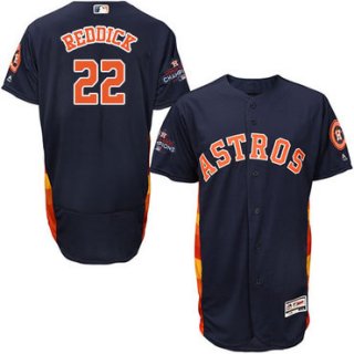 Men's Houston Astros #22 Josh Reddick Navy Blue Flexbase Authentic Collection 2017 World Series Champions Stitched MLB Jersey