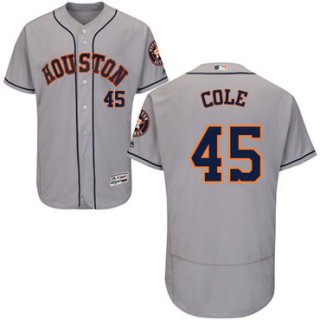 Houston Astros #45 Gerrit Cole Grey Flexbase Authentic Collection Stitched MLB Jersey