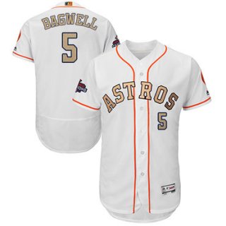 Houston Astros #5 Jeff Bagwell White FlexBase Authentic 2018 Gold Program Cool Base Stitched MLB Jersey