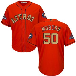 Men's Houston Astros #50 Charlie Morton Orange 2018 Gold Program Cool Base Stitched MLB Jersey