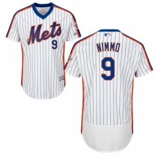 New York Mets #9 Brandon Nimmo White(Blue Strip) Flexbase Authentic Collection Alternate Stitched MLB Jersey