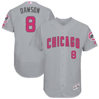 Chicago Cubs #8 Andre Dawson Grey Flexbase Authentic Collection Mother's Day Stitched MLB Jersey