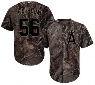 LA Angels of Anaheim #56 Kole Calhoun Camo Realtree Collection Cool Base Stitched MLB Jersey