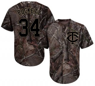 Minnesota Twins #34 Kirby Puckett Camo Realtree Collection Cool Base Stitched MLB Jersey