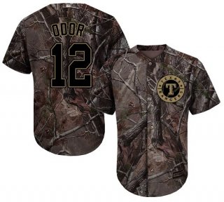 Texas Rangers #12 Rougned Odor Camo Realtree Collection Cool Base Stitched Baseball Jersey